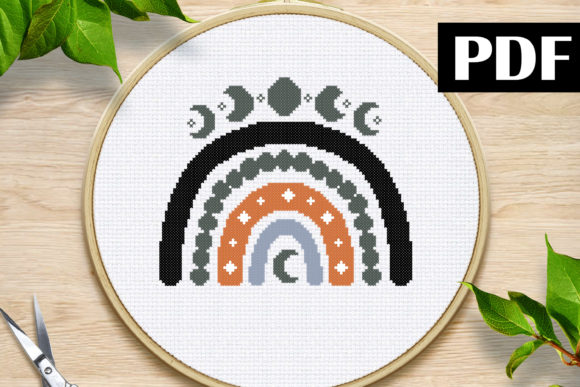 Boho Moon Cross Stitch Pattern Review for Apparel Projects