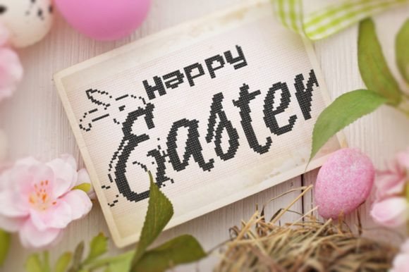 Happy Easter. Cross Stitch Pattern Review for Personalized Gifts