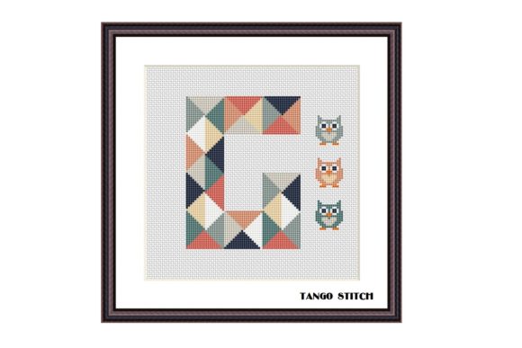 Letter G and Cute Owls Cross Stitch Review